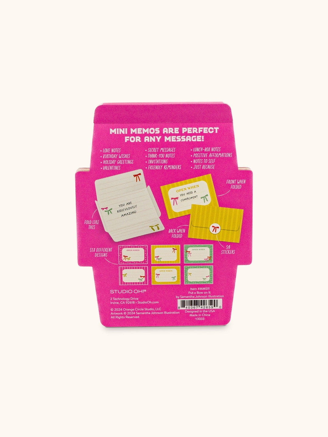 MINI MEMOS W/STICKERS - PUT A BOW ON IT