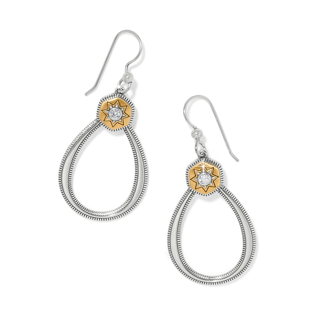Mosaic Nova French Wire Earrings - Silver-Gold