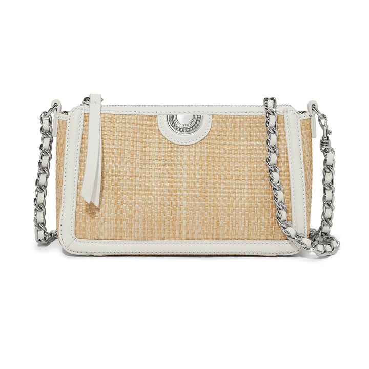 Glow Straw Cross Body Bag - White