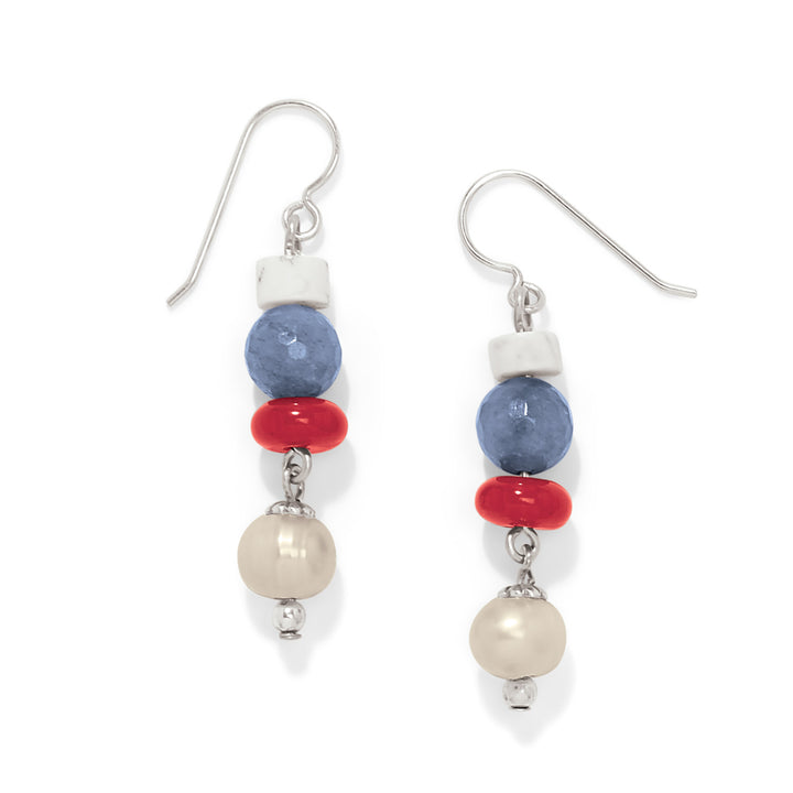 Americana Beach French Wire Earrings - Silver-Multi