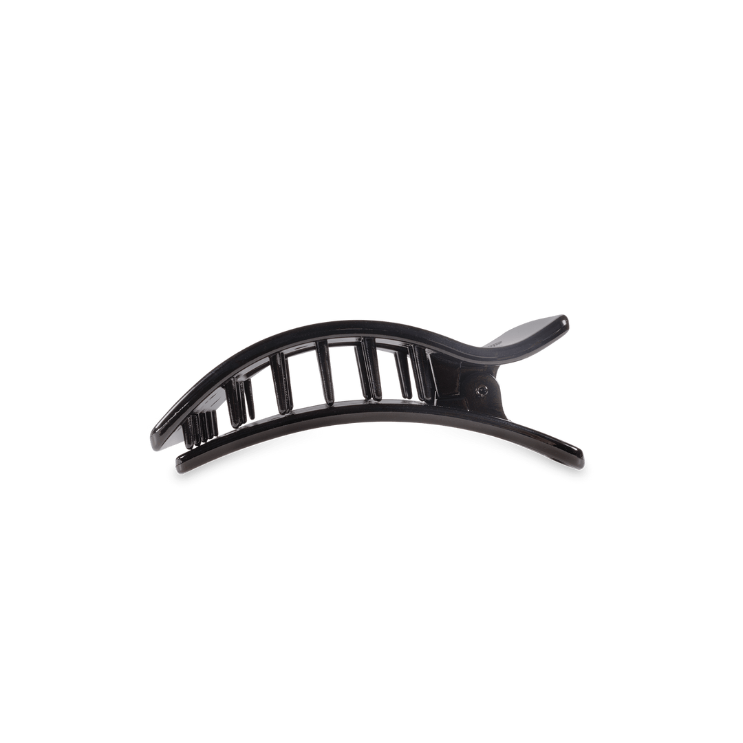 TELETIES SMALL FLAT RECTANGLE HAIR CLIP - JET BLACK
