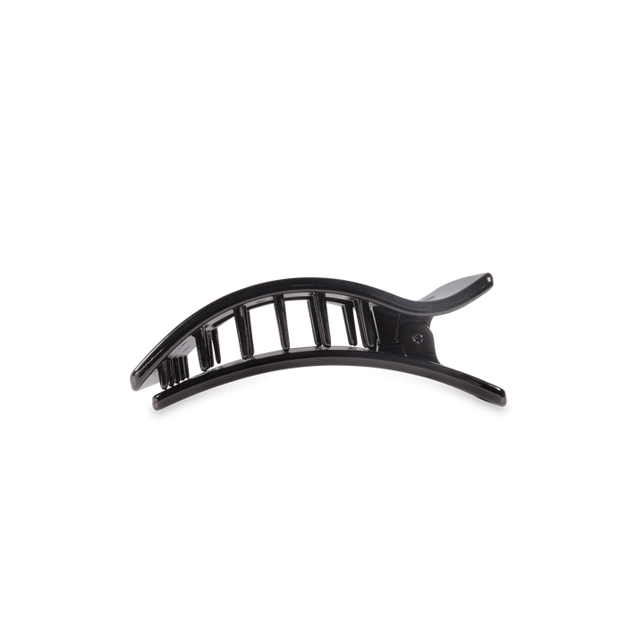TELETIES SMALL FLAT RECTANGLE HAIR CLIP - JET BLACK