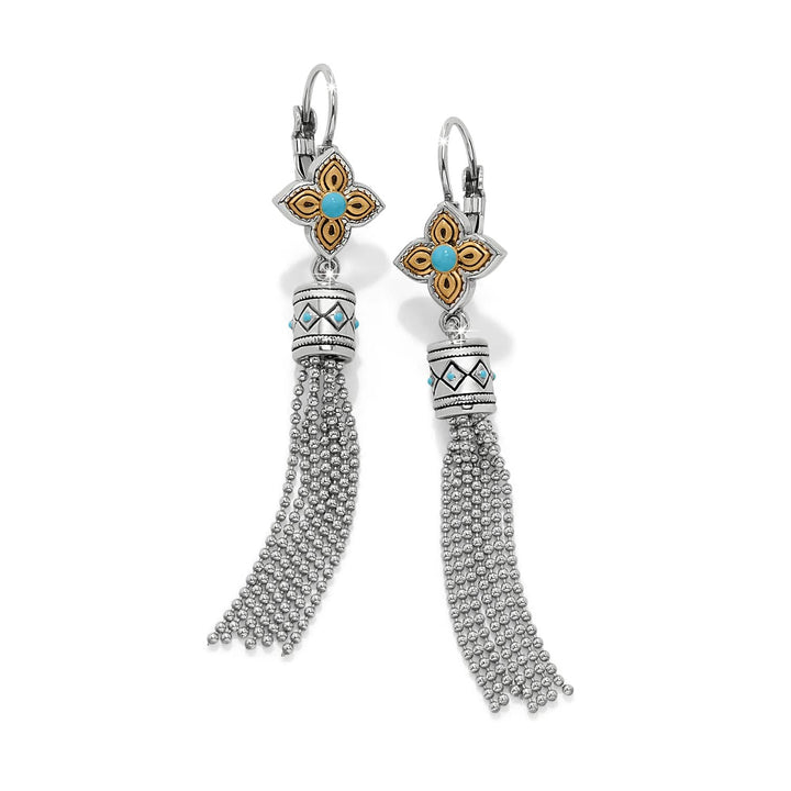 Mosaic Cerrillos Leverback Earrings - Silver-Gold