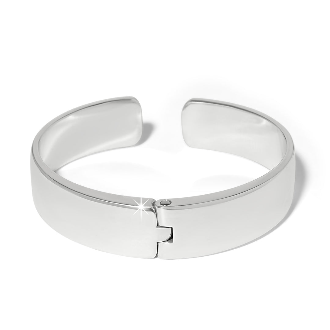 B You Hinged Bangle - Silver-Blue
