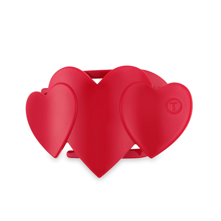TELETIES SMALL FLAT HAIR CLIP - RED HEART TO HEART