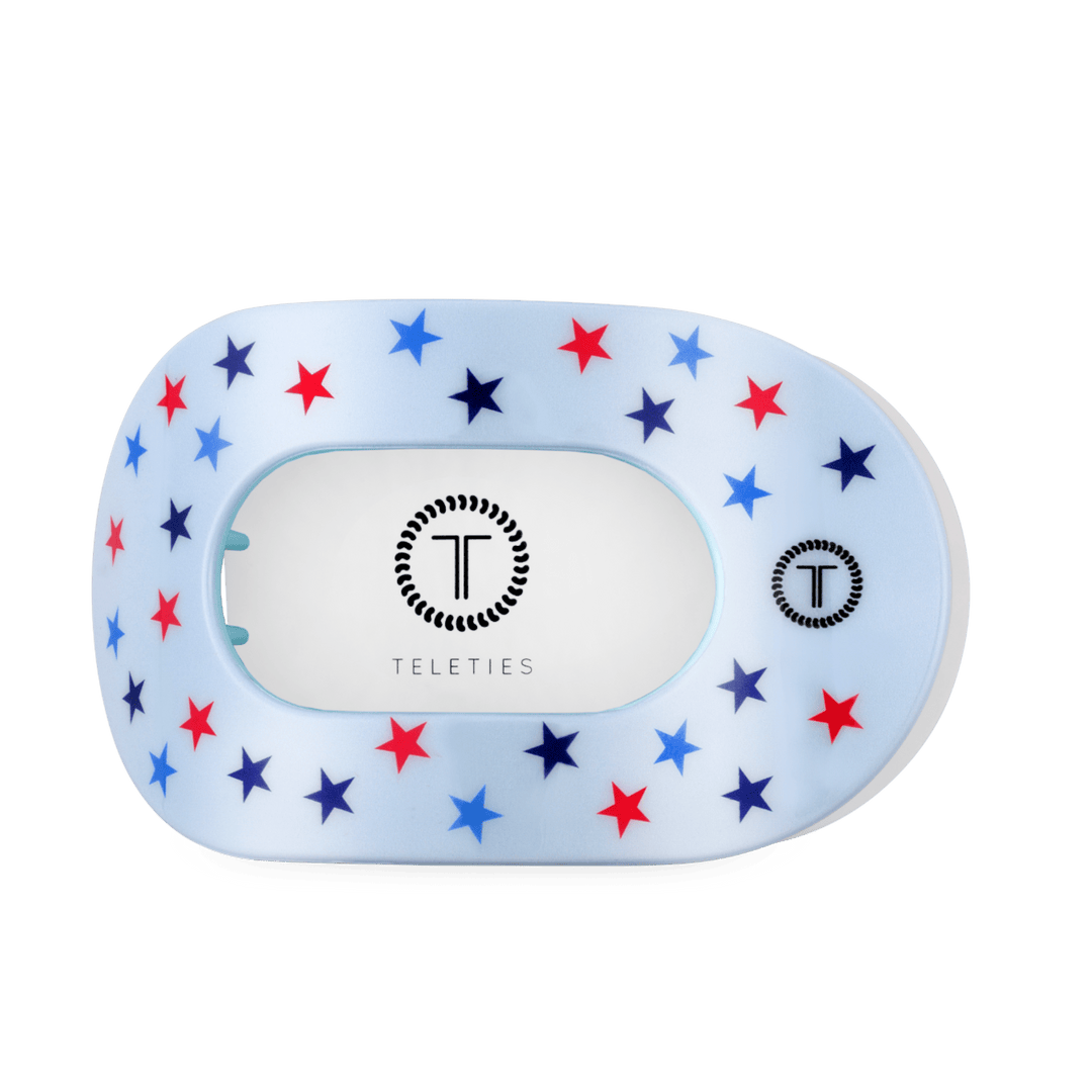 TELETIES LARGE FLAT ROUND HAIR CLIP - UNITED WE SPARKLE