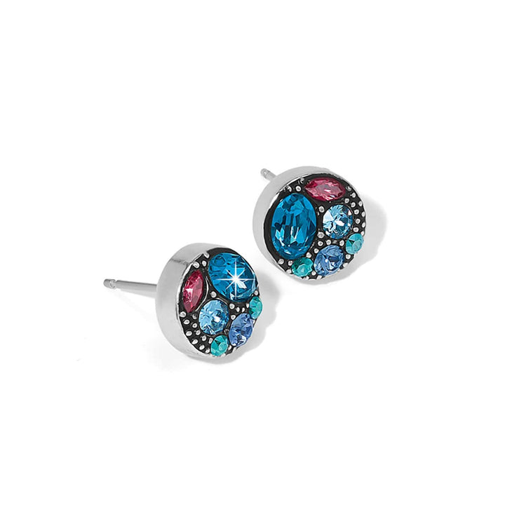 Trust Your Journey Post Earrings - Silver-Blues