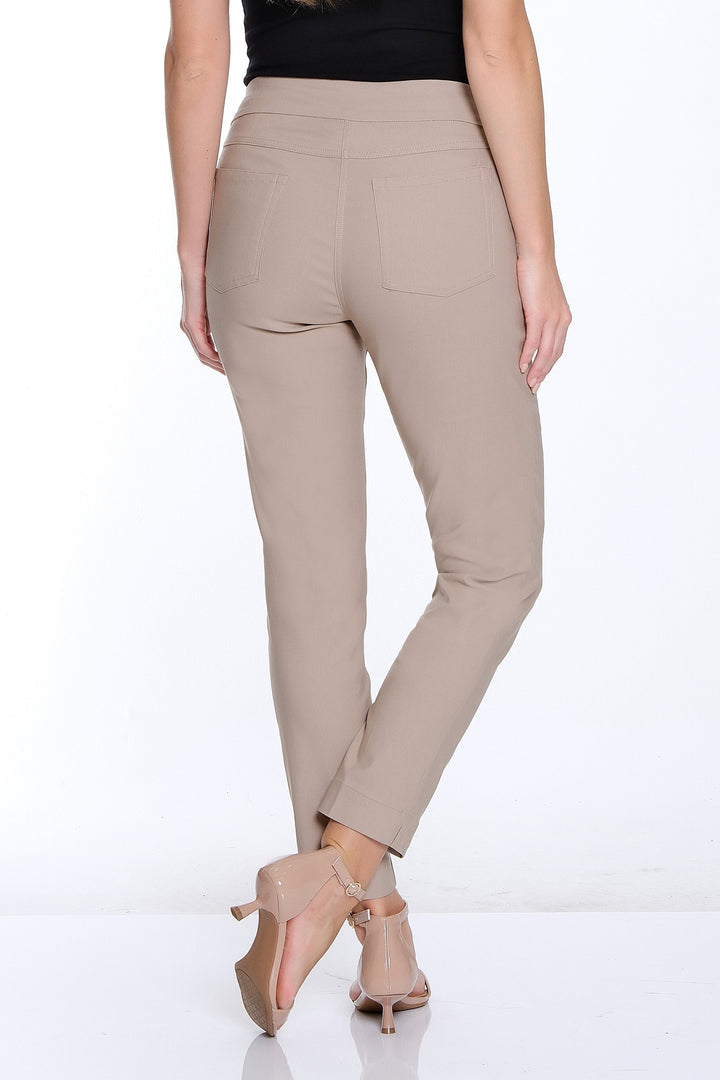 PULL ON TWILL ANKLE PANT W/FRONT & BACK POCKETS - STONE