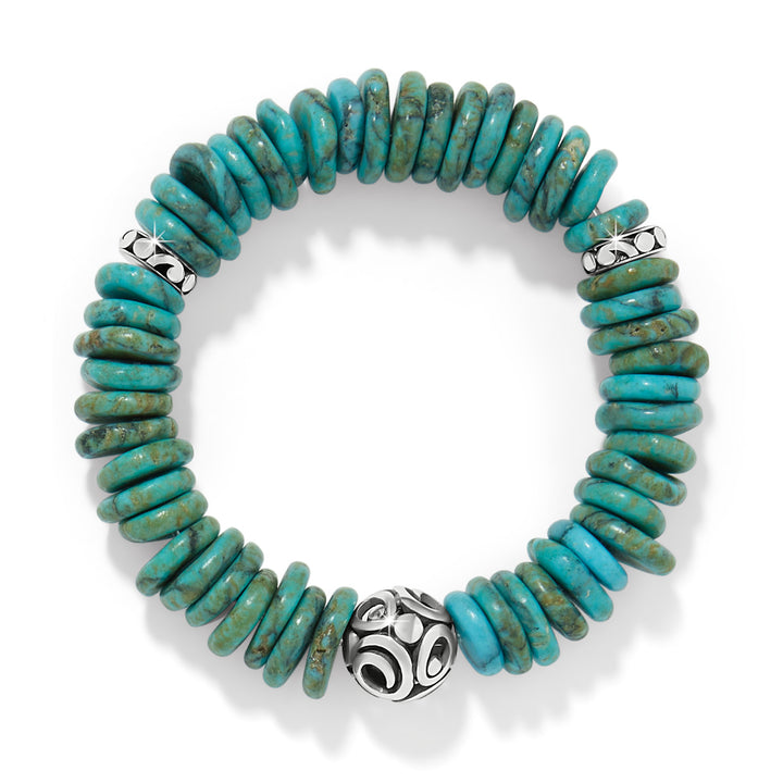 Contempo Sonora Verde Blue Stretch Bracelet - Silver-Turquoise
