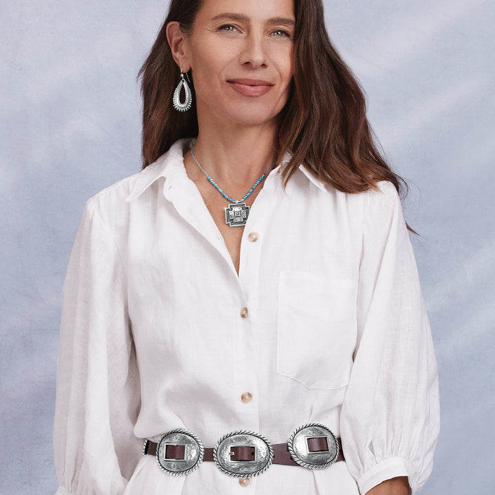 5/8" FANDANGO CONCHO BELT - BROWN