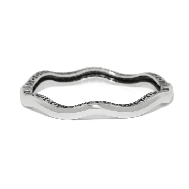 Inner Circle Slim Hinged Bangle - Silver