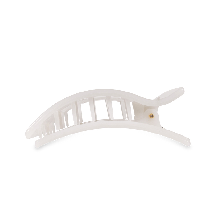 TELETIES MEDIUM FLAT RECTANGLE HAIR CLIP - COCONUT WHITE
