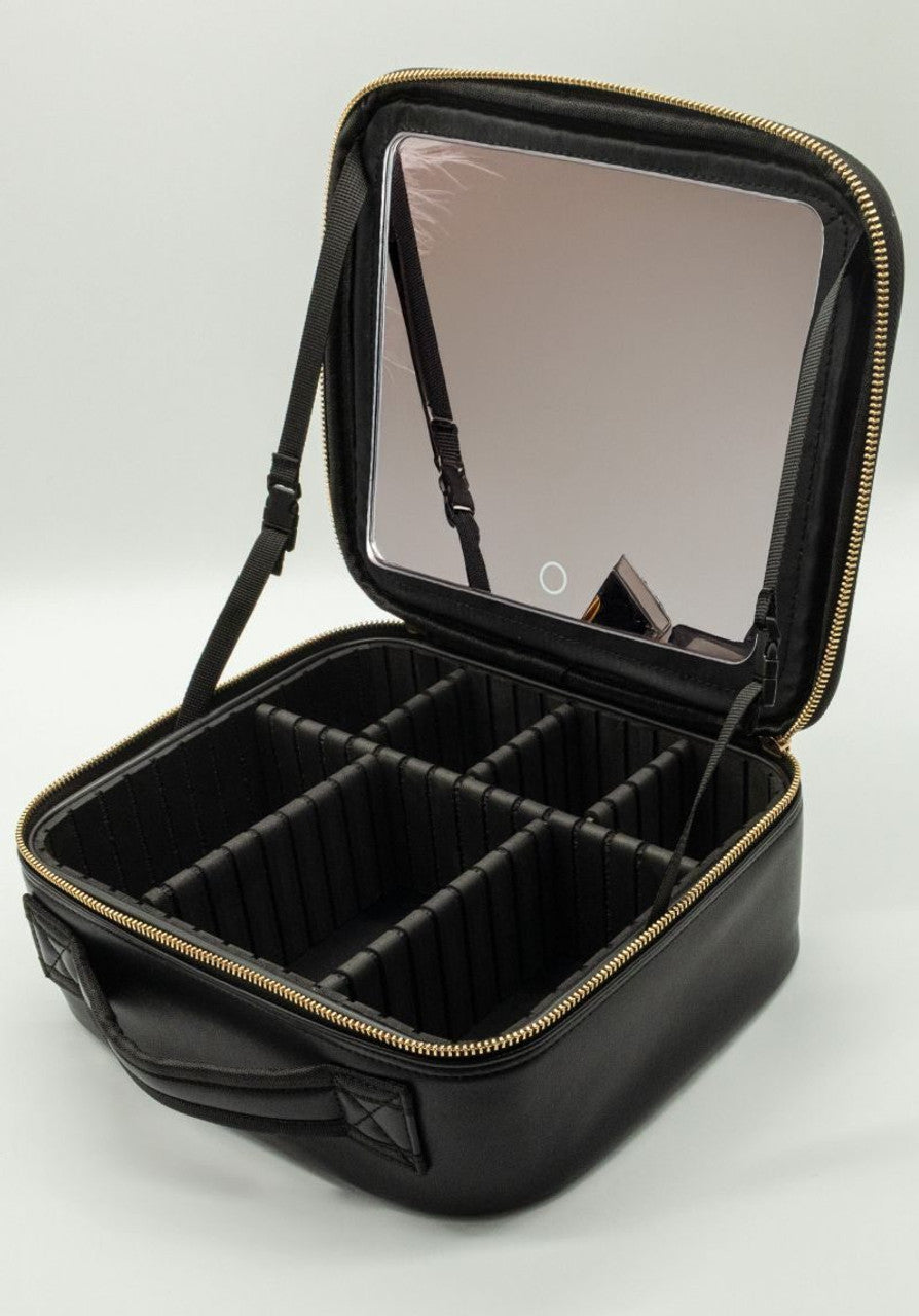 FAUX LEATHER TRAVEL CASE - BLACK