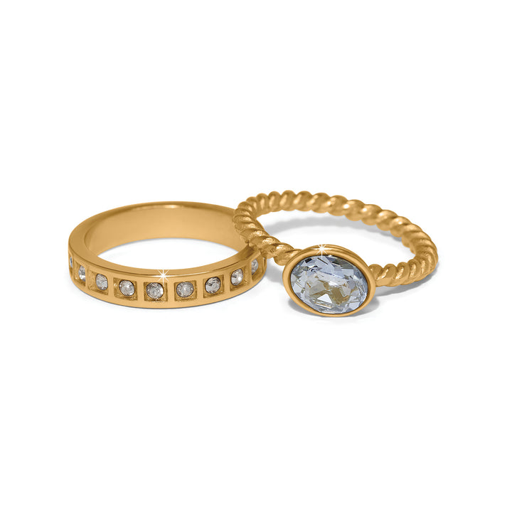 Love Knows Duo Rings - Silver-Gold - Size 7