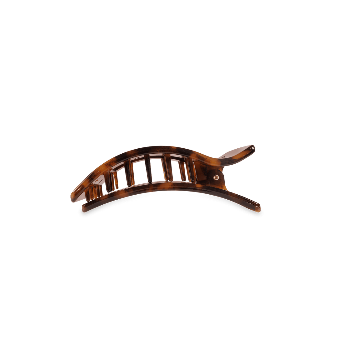 TELETIES SMALL FLAT RECTANGLE HAIR CLIP - TORTOISE