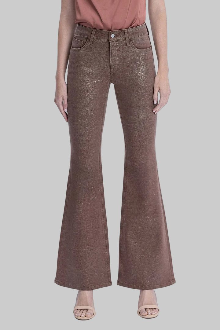 VERVET MR GOLD GLITTER FLARE JEANS - SOFT SILT - 33" INSEAM