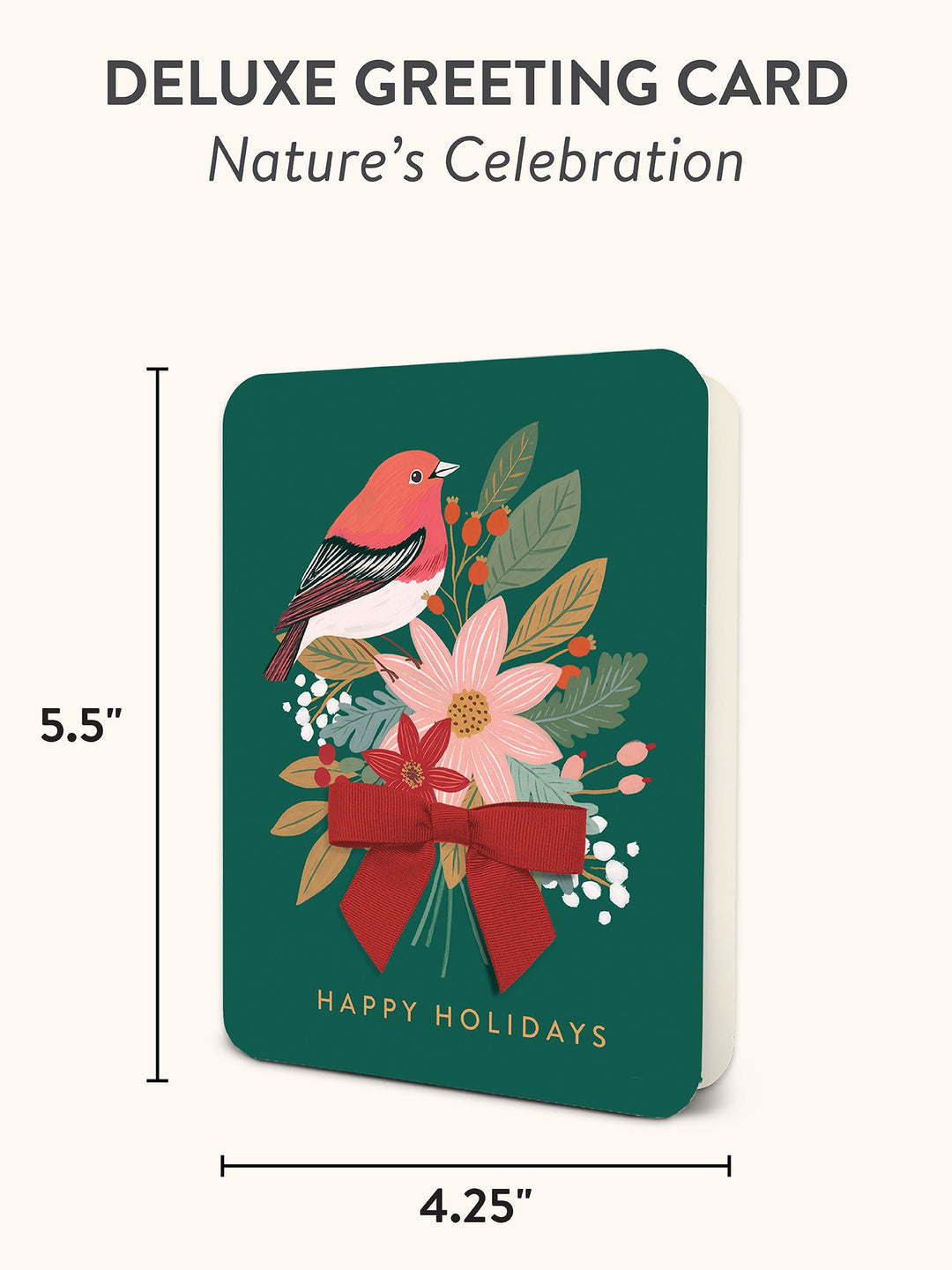 DELUXE GREETING CARD WITH BOW - NATURE'S CELEBRATION
