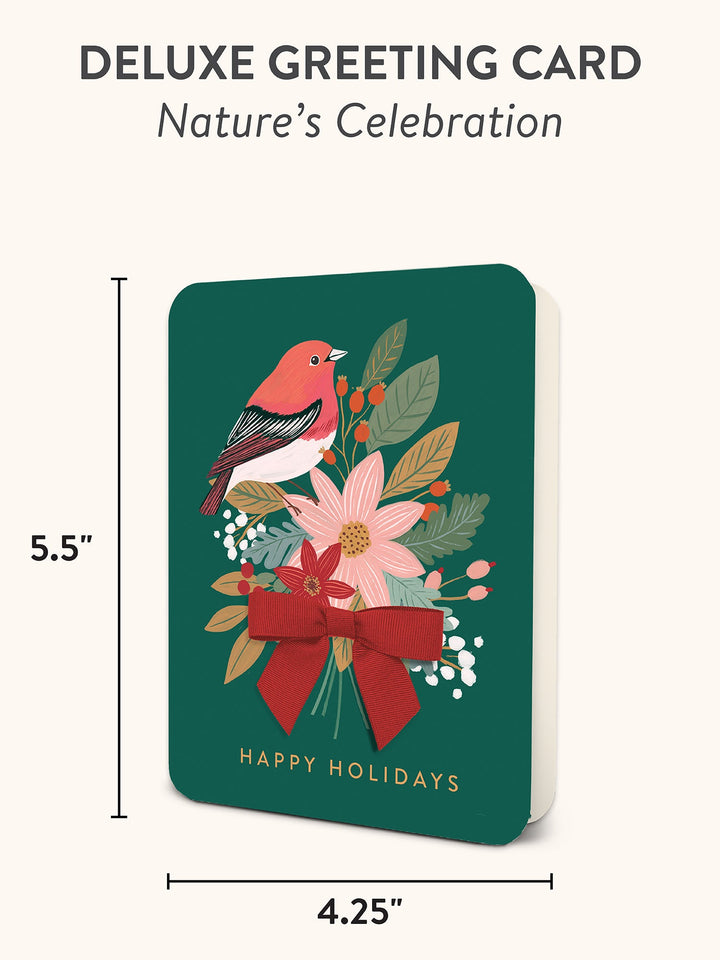DELUXE GREETING CARD WITH BOW - NATURE'S CELEBRATION