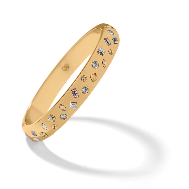 B Radiant Hinged Bangle - Gold-Multi