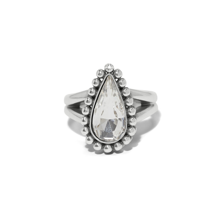 Twinkle Luxe Teardrop Ring - Silver - Size 9