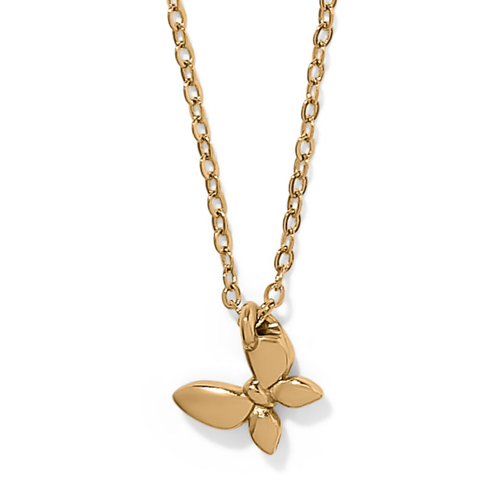 Enchanting Gem Butterfly Necklace - Gold
