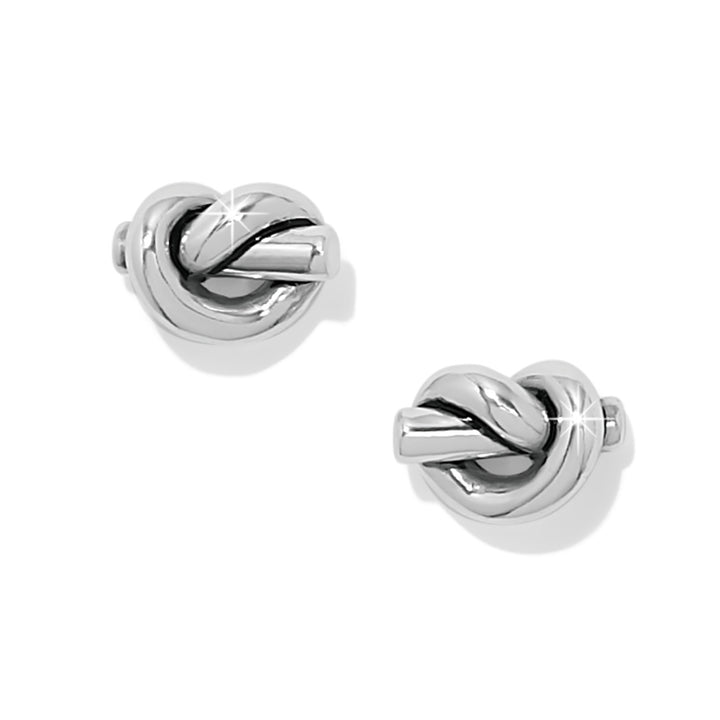 Interlok Single Knot Mini Earrings - Silver