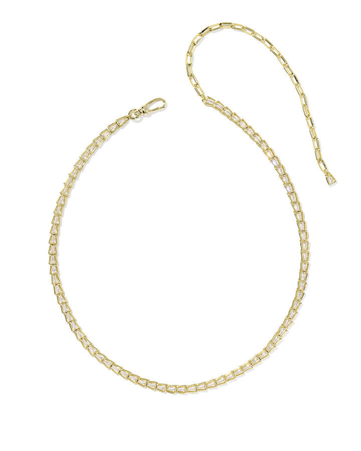 KENDRA SCOTT BELLA TENNIS NECKLACE - GOLD WHITE