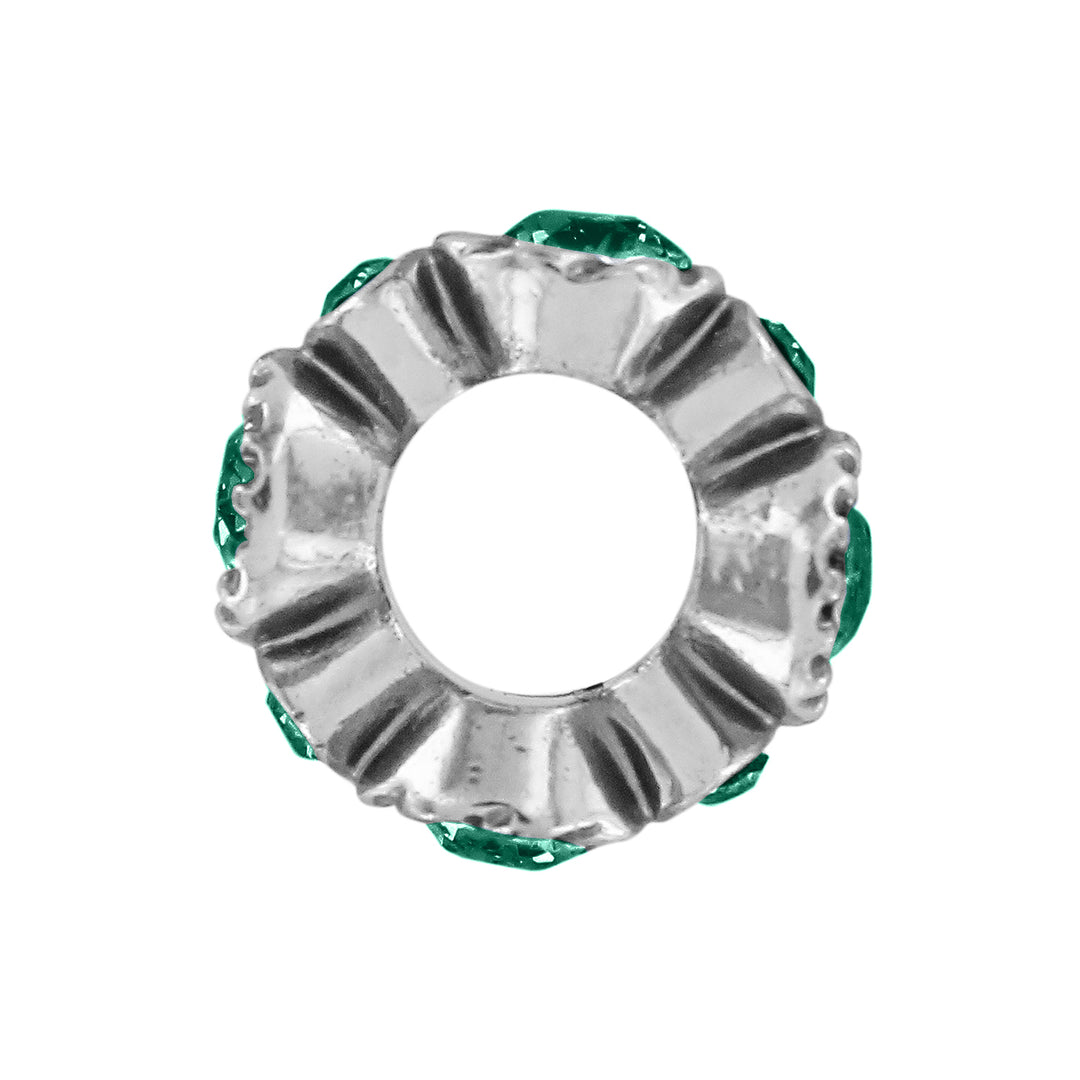 Halo Stargazer Spacer - Silver-Emerald