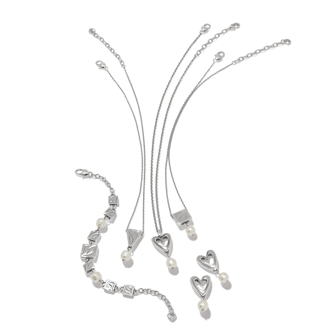Cascade Tresa Pearl Post Drop Earrings - Silver-Pearl