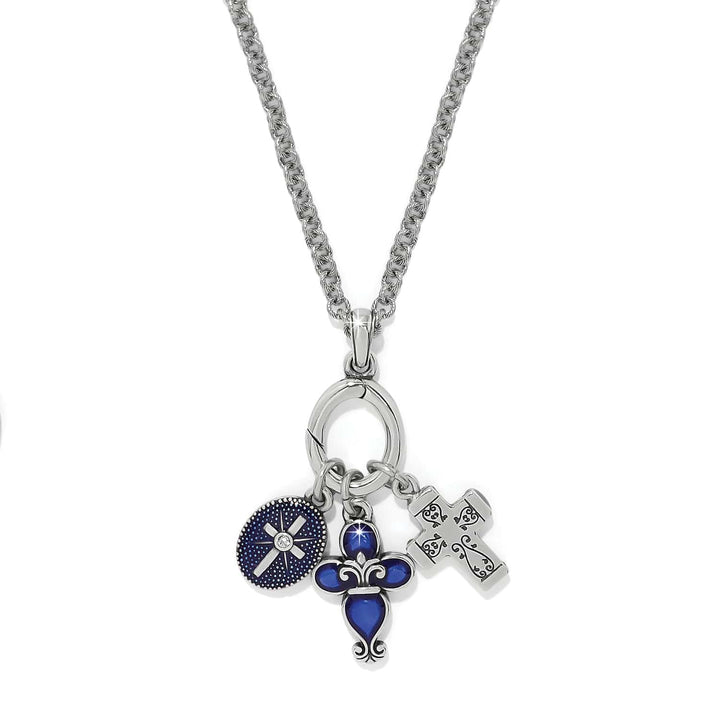 Unity Cross Necklace - Silver-Blue