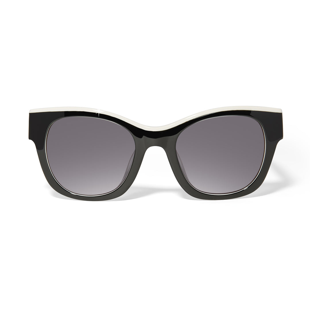 Contempo Medallion Dual Tone Sunglasses - Black-White