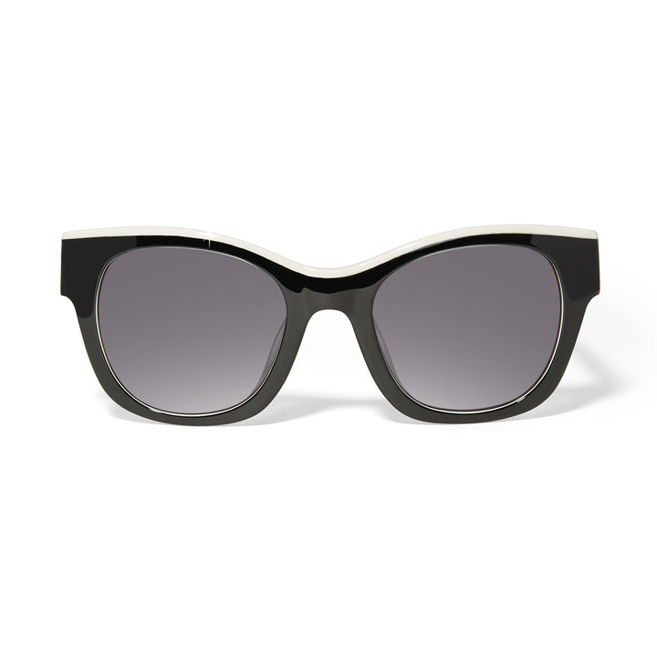 Contempo Medallion Dual Tone Sunglasses - Black-White