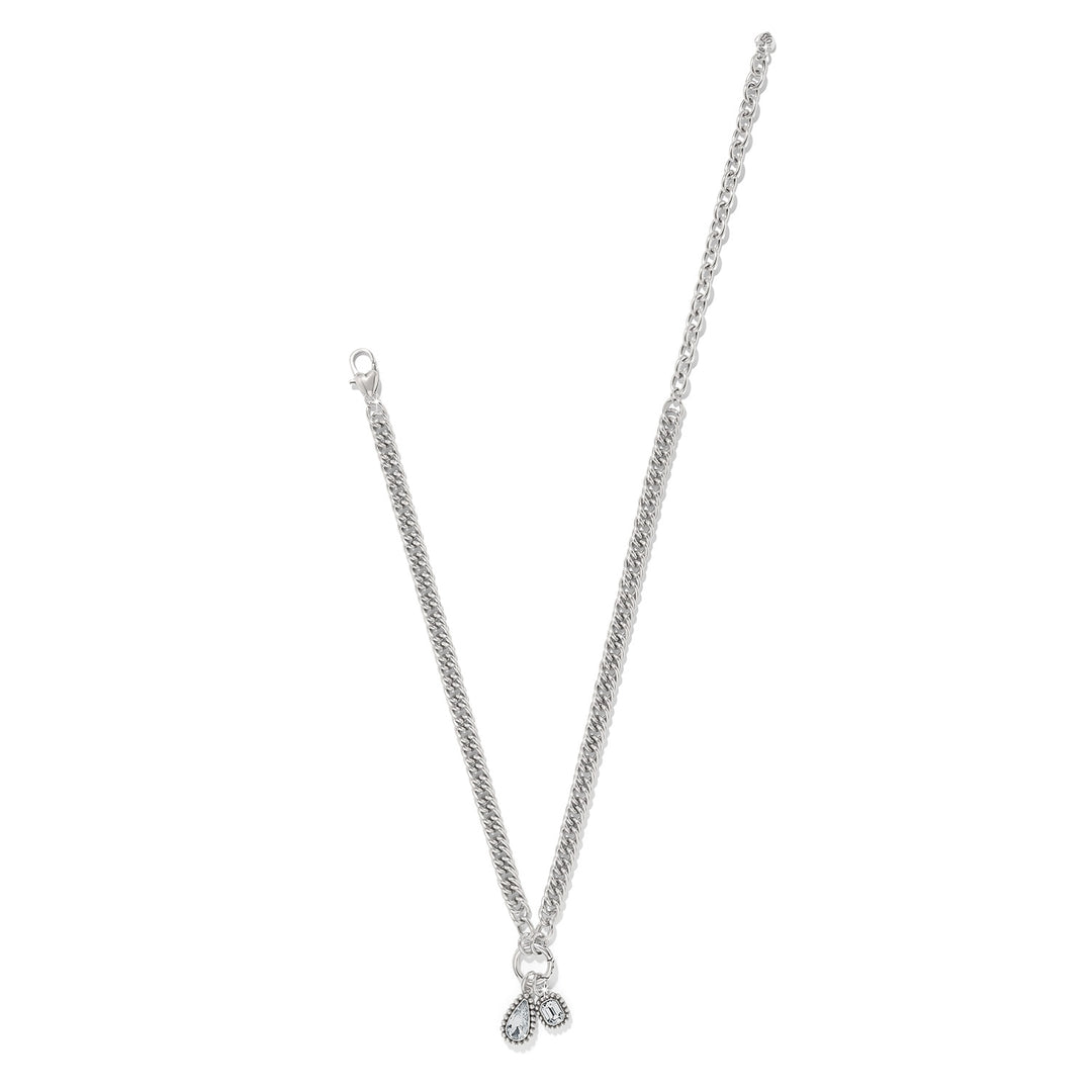 Twinkle Luxe Charm Link Necklace - Silver