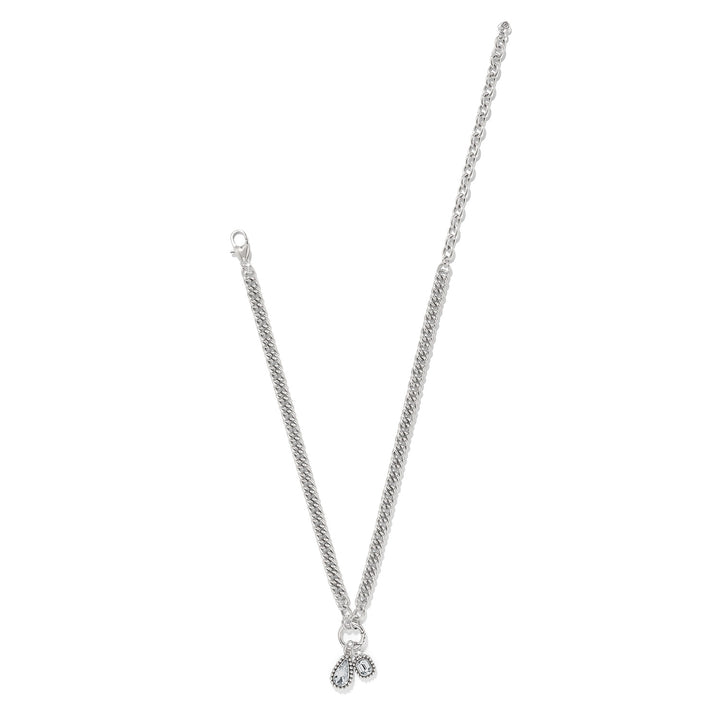 Twinkle Luxe Charm Link Necklace - Silver