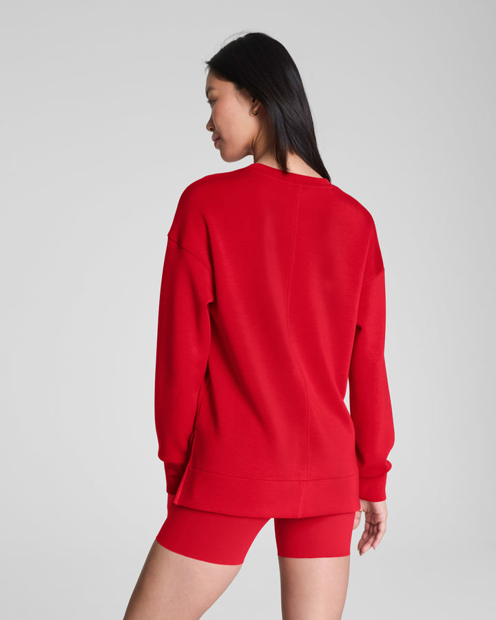 SPANX AIRESSENTIALS LONG SLEEVE CREW - SPANX RED