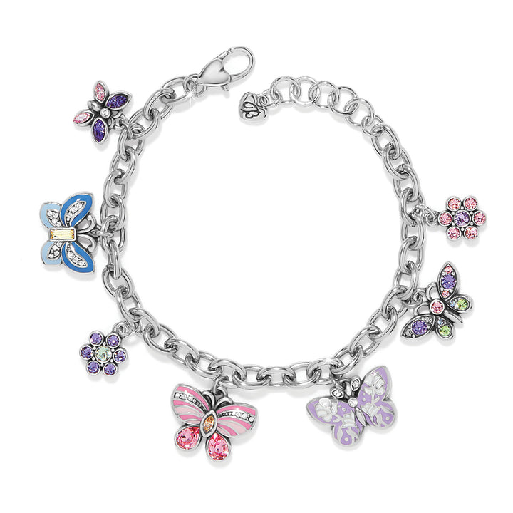 La Tulipe Butterfly Charm Bracelet - Silver-Multi