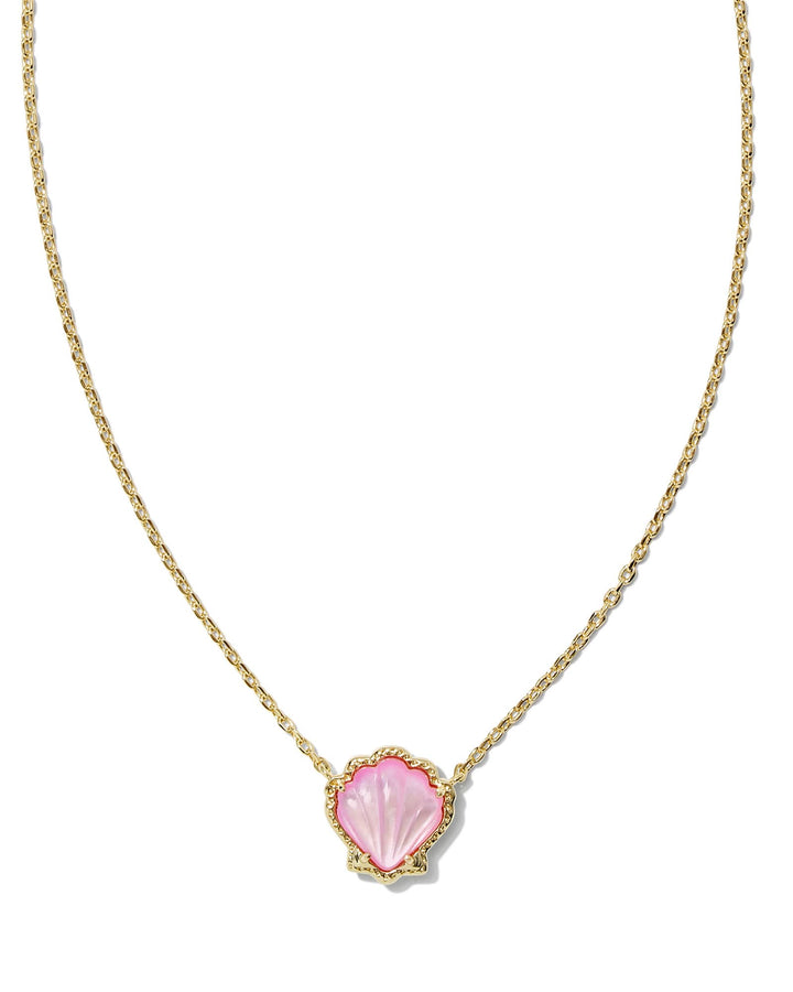 KENDRA SCOTT BRYNNE SHELL SHORT PENDANT NECKLACE - GOLD BLUSH IVORY MOP