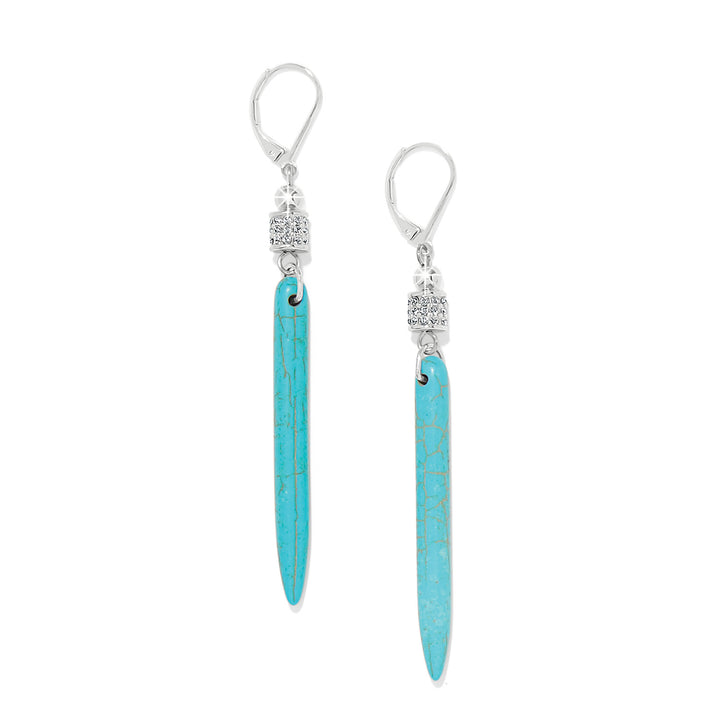 Meridian Petite Drop Leverback Earrings - Silver-Turquoise