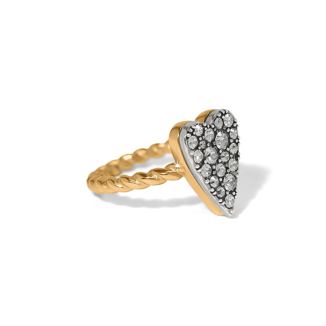 Love Messages Be Love Ring - Silver-Gold - Size 8