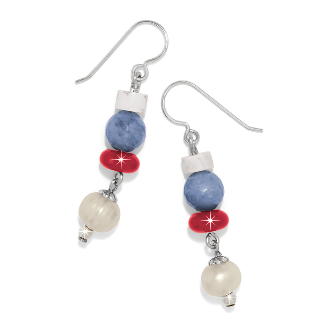 Americana Beach French Wire Earrings - Silver-Multi