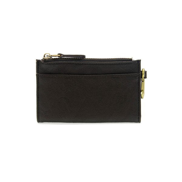 BOBBIE BIFOLD WALLET W/CARABINER - BLACK