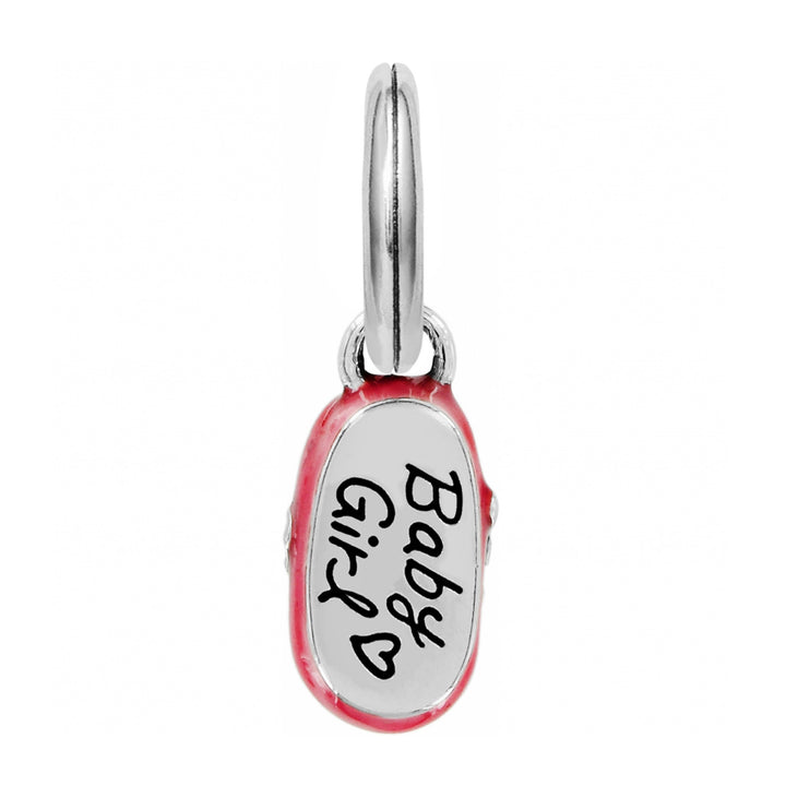 BABY GIRL SHOE CHARM - PINK-SILVER
