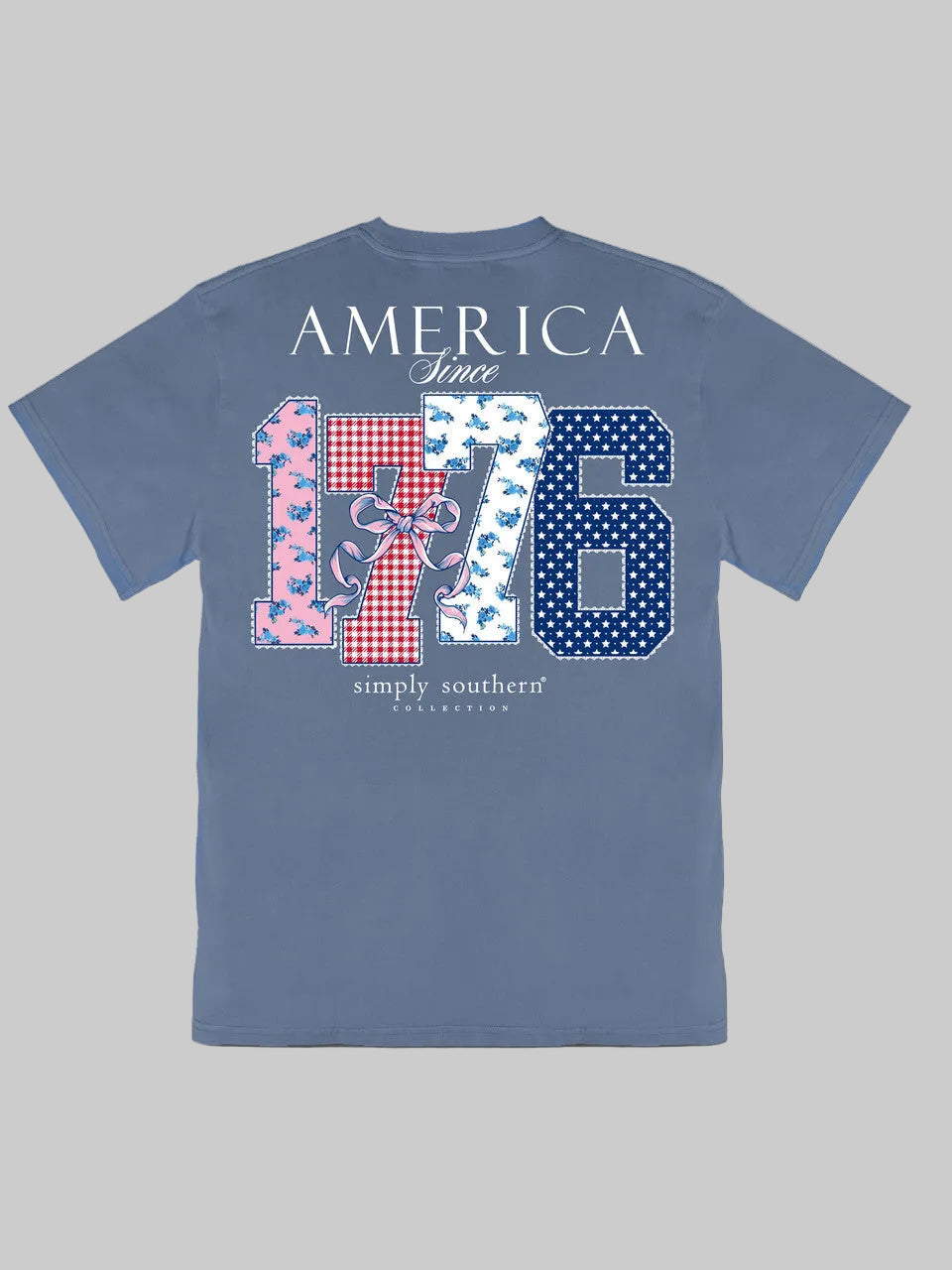 SIMPLY SOUTHERN 1776 AMERICA TSHIRT - OVERCAST BLUE