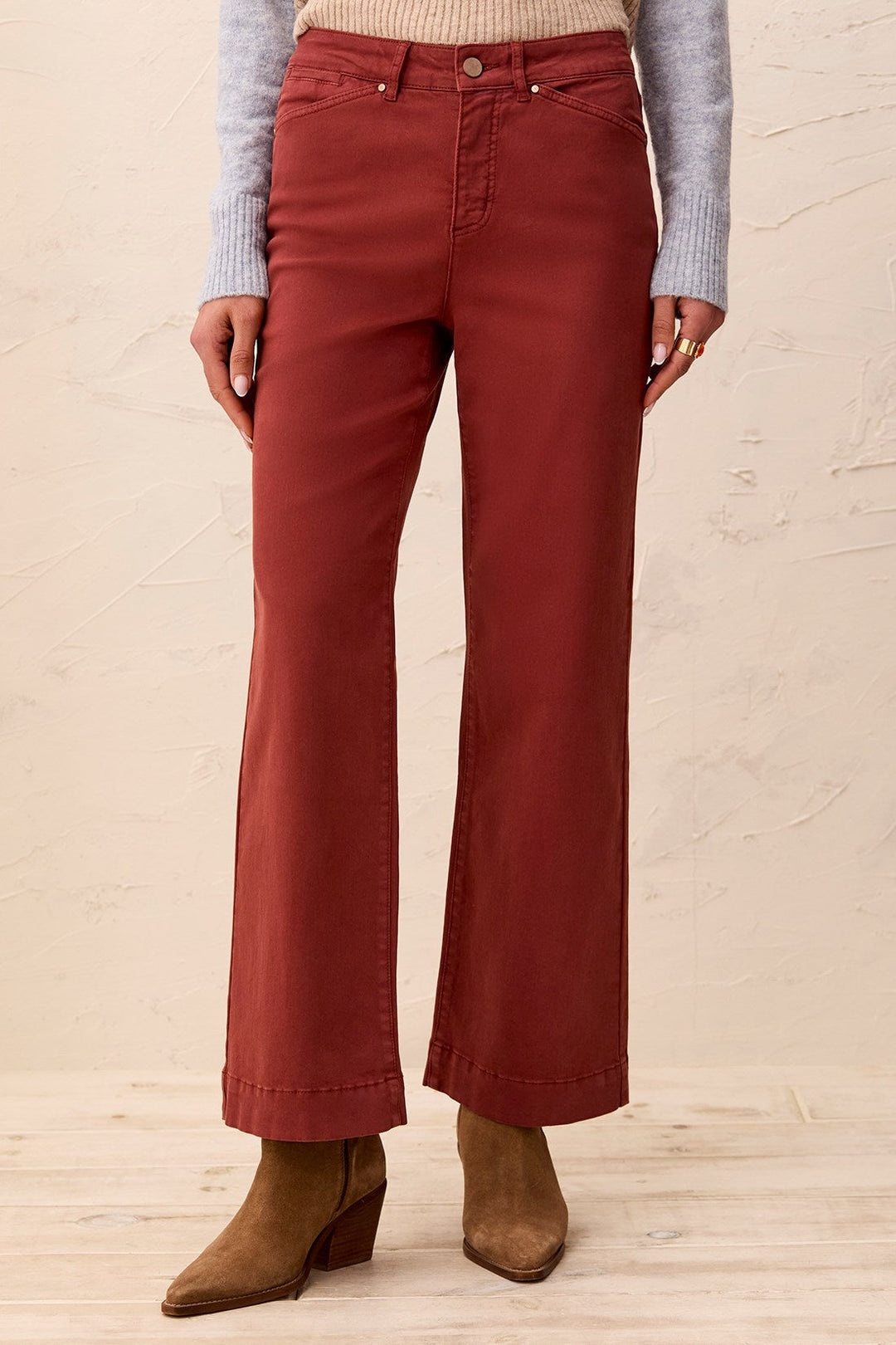 FLY FRONT 5 POCKET PANT - HENNA