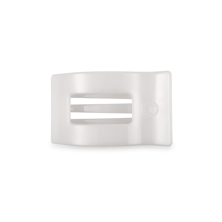 TELETIES SMALL FLAT RECTANGLE HAIR CLIP - COCONUT WHITE