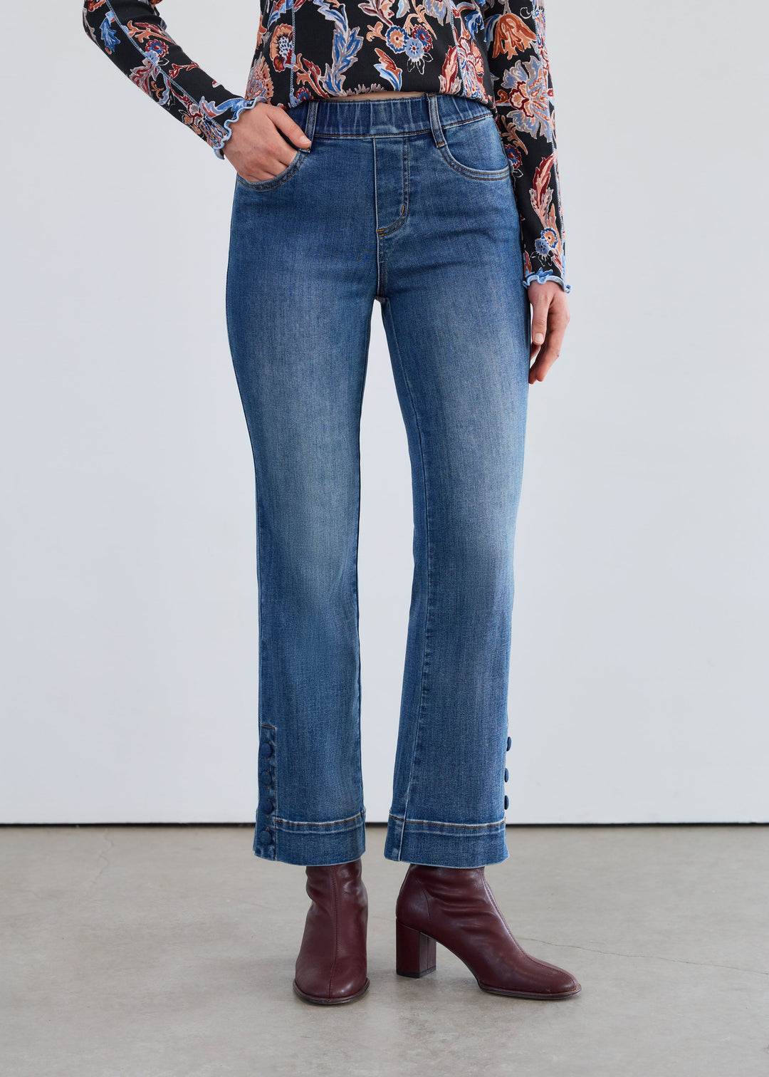 FDJ PULL ON ANKLE BOOT JEANS - DARK