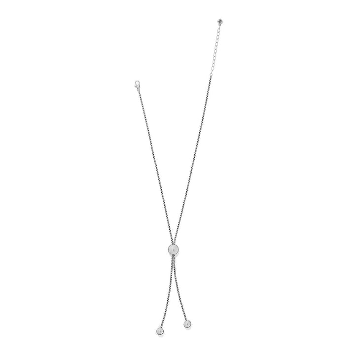 Pretty Tough Bold Stud Lariate Necklace - Silver