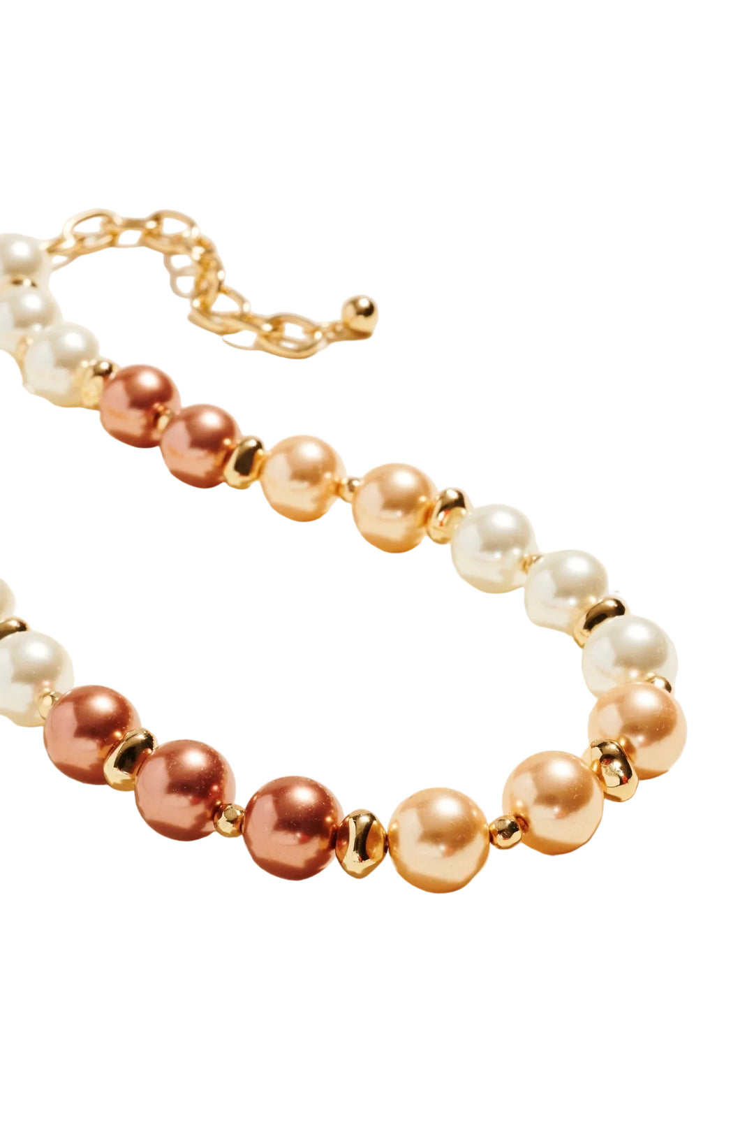 17" GRADATION COLORED BEAD NECKLACE - NATURAL