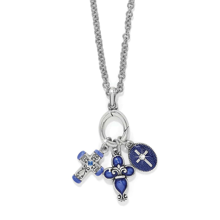Unity Cross Necklace - Silver-Blue