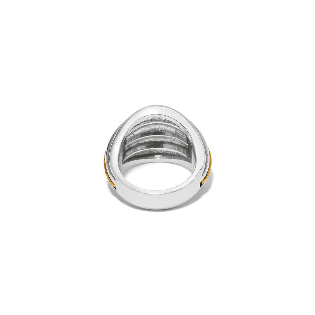 Ferrara Deco Ring - Silver-Gold - Size 7